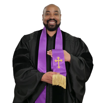 Purple Satin Clergy Stole