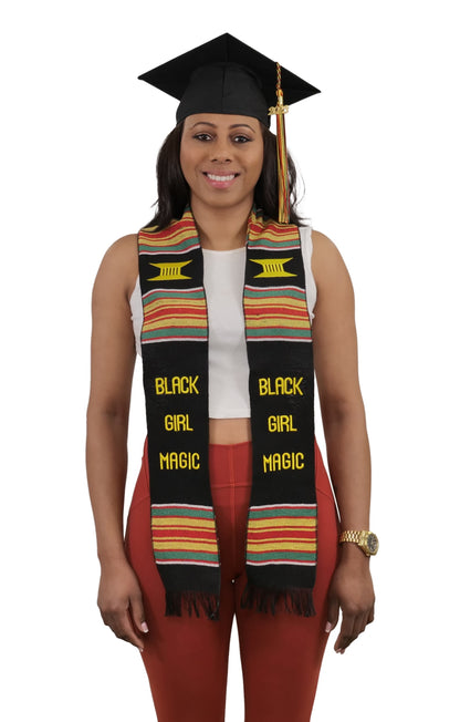 Black Girl Magic Kente Cloth Graduation Stole