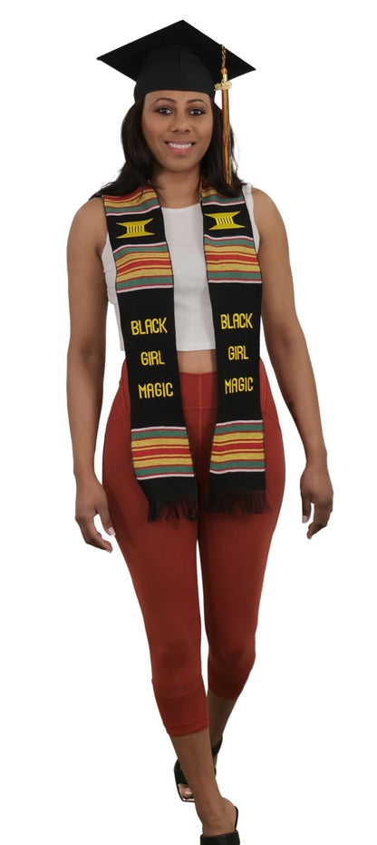 Black Girl Magic Kente Cloth Graduation Stole