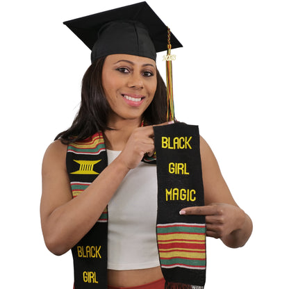 Black Girl Magic Kente Cloth Graduation Stole