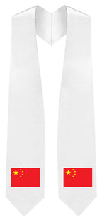 China Embroidered Patch Stole - Chinese Flag Patch Sash - Stoles.com