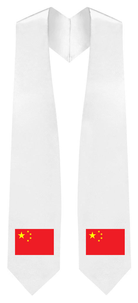 China Embroidered Patch Stole - Chinese Flag Patch Sash - Stoles.com