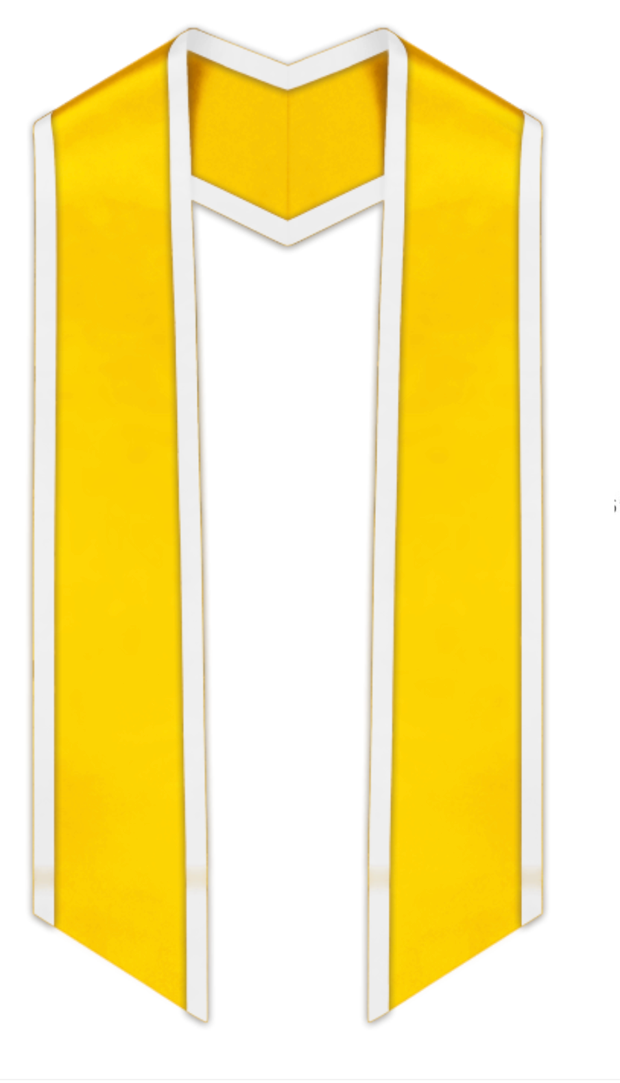 Stole Withe Gold Slanted Graduation Stole with White Trim – Stoles.com