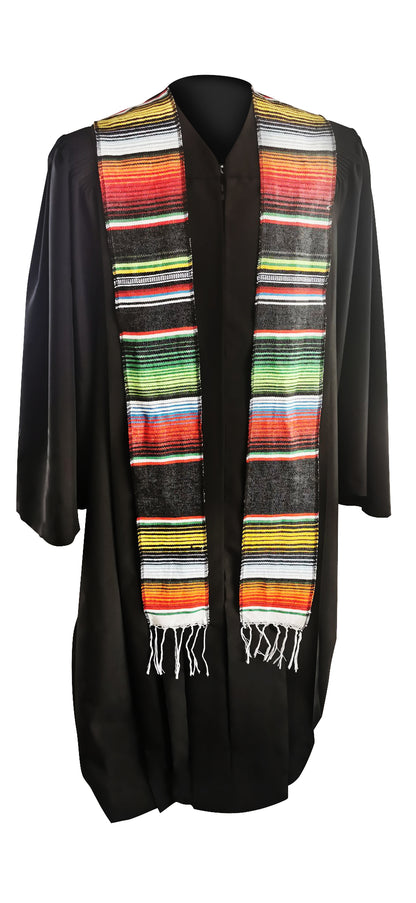 Black Mexican Serape Graduation Stole/Sash