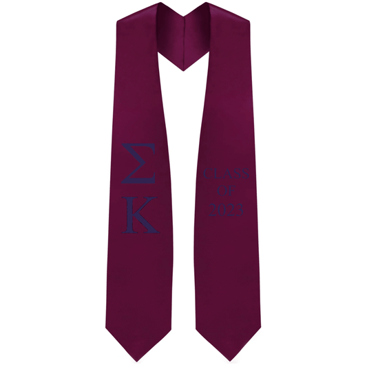 Sigma Kappa Lettered Stole w/ Year