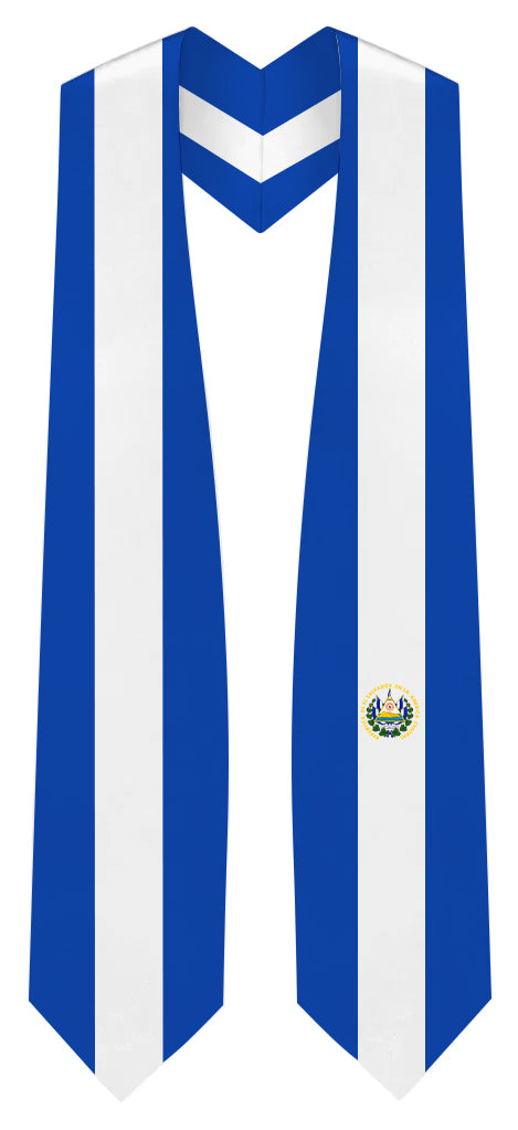 El Salvador Graduation Stole - El Salvadorian Flag Sash - Stoles.com