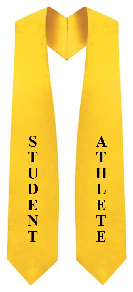 Gold "Student Athlete"  Graduation Stole - Stoles.com
