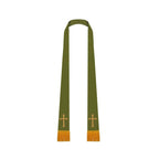 Olive Green Satin Clergy Stole - Stoles.com